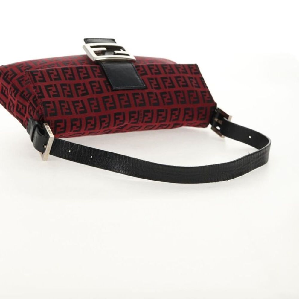 Fendi Baguette Zucchino Canvas Red Canvas Handbag - Picture 8 of 16